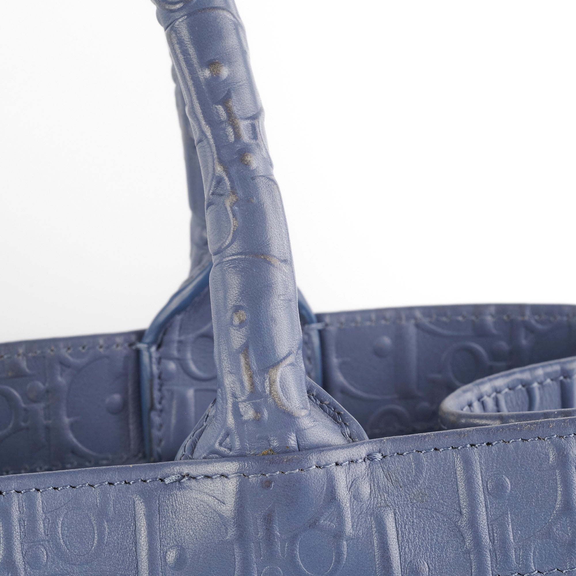 Dior Large Leather Book Tote Navy