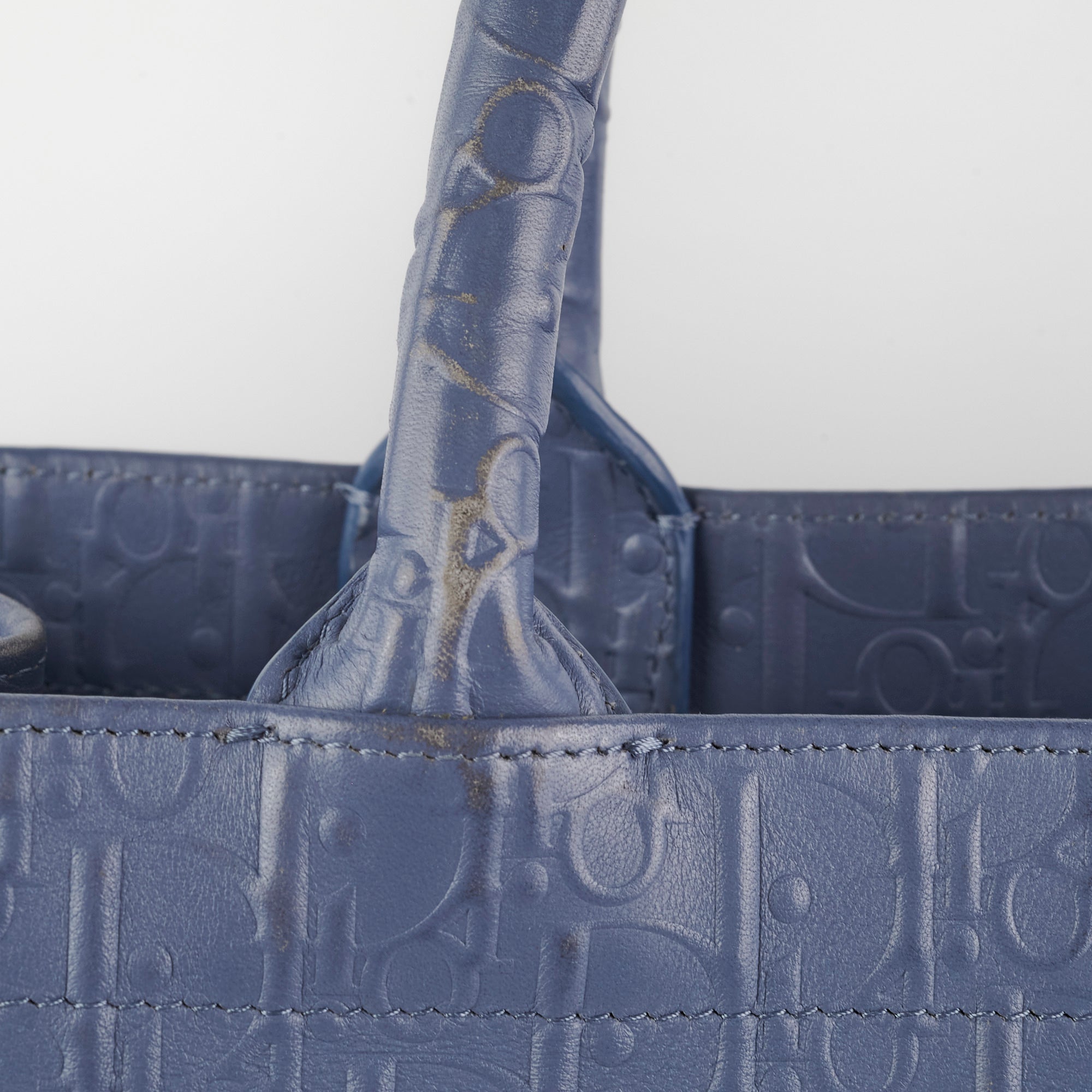 Dior Large Leather Book Tote Navy