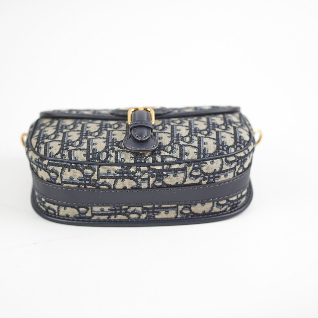 Christian Dior Medium Bobby Navy Oblique