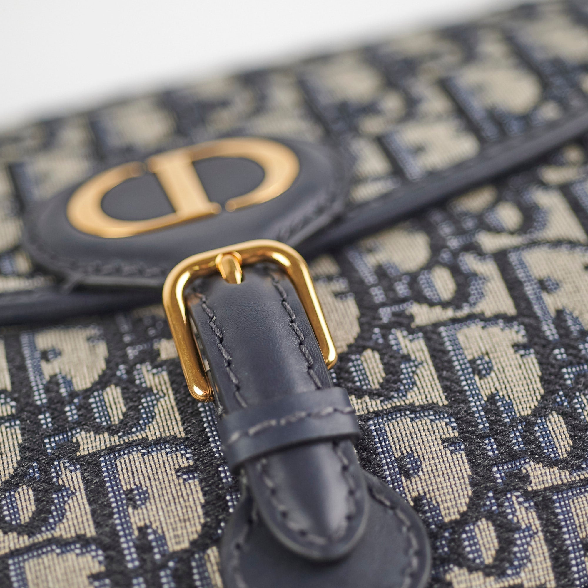 Christian Dior Medium Bobby Navy Oblique