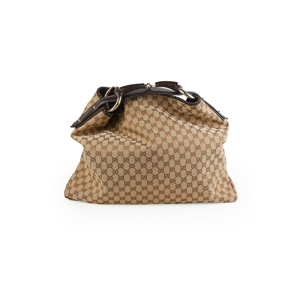 Gucci Large Monogram Canvas Hobo Bag