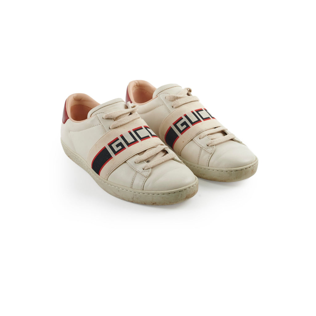 Gucci Women's Leather Ace Sneakers White/Red Size 35.5