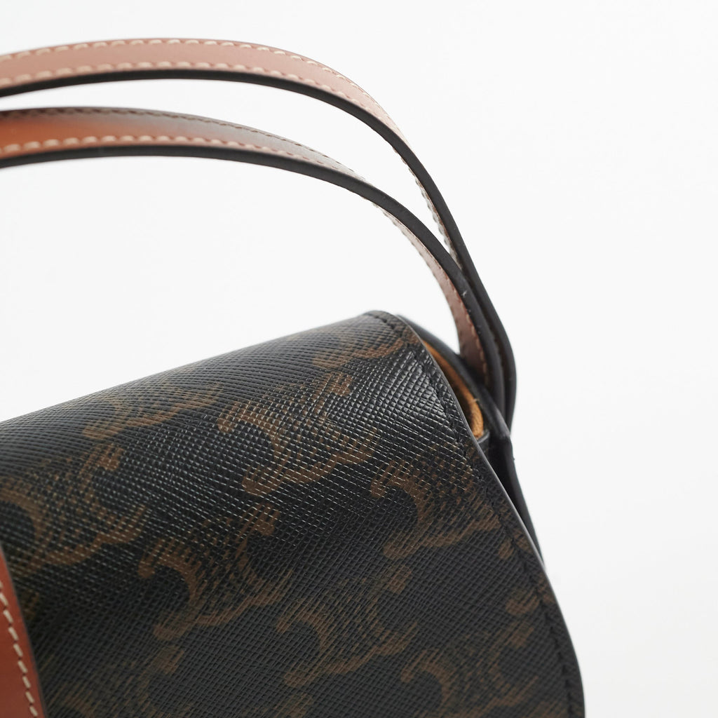 Celine Triomphe Tabou Clutch with Strap Brown/Tan