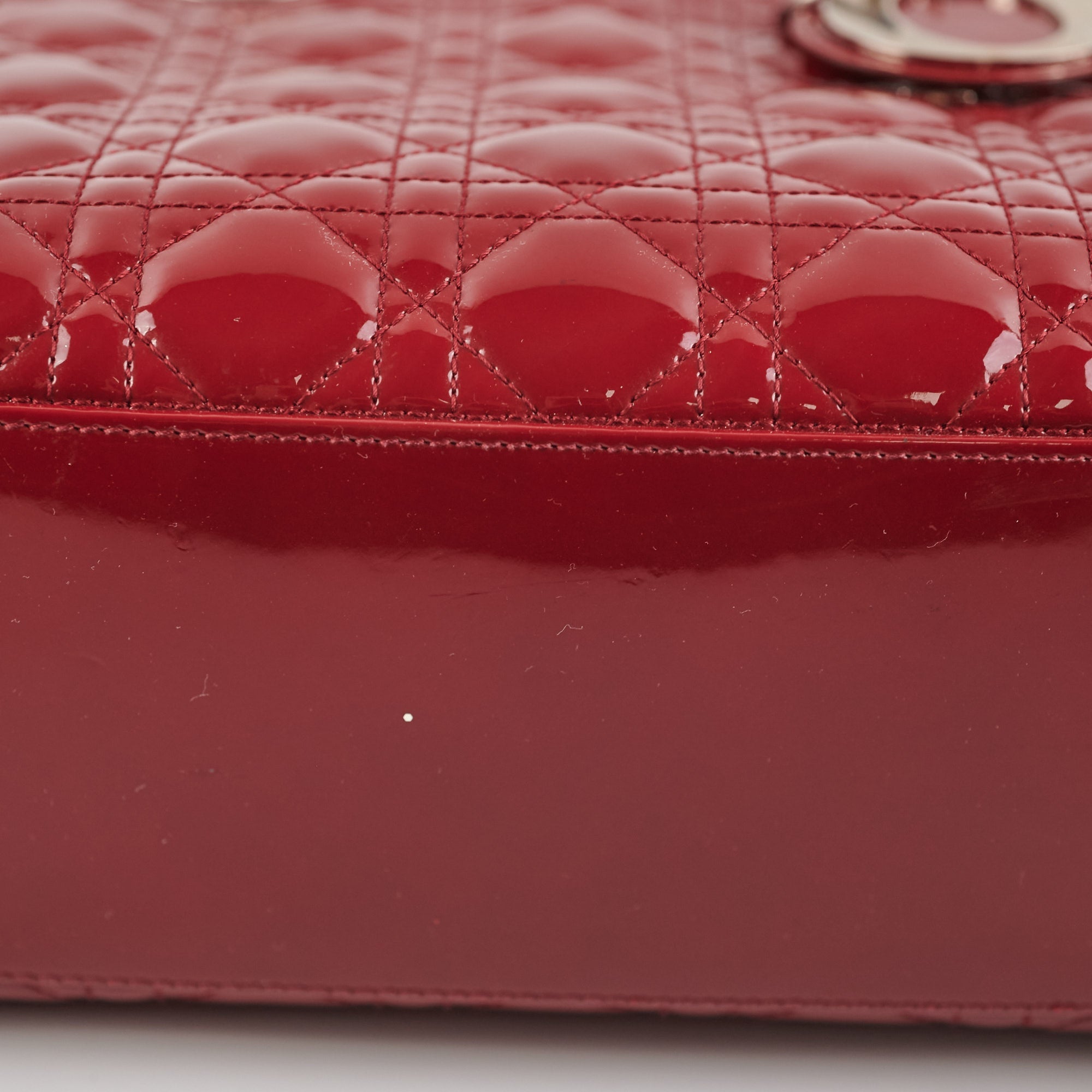 Dior Lady Dior Dark Red Patent Leather