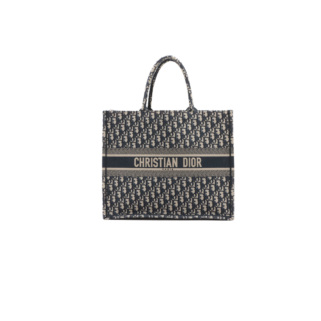 Christian Dior Large Navy Oblique Book Tote Bag
