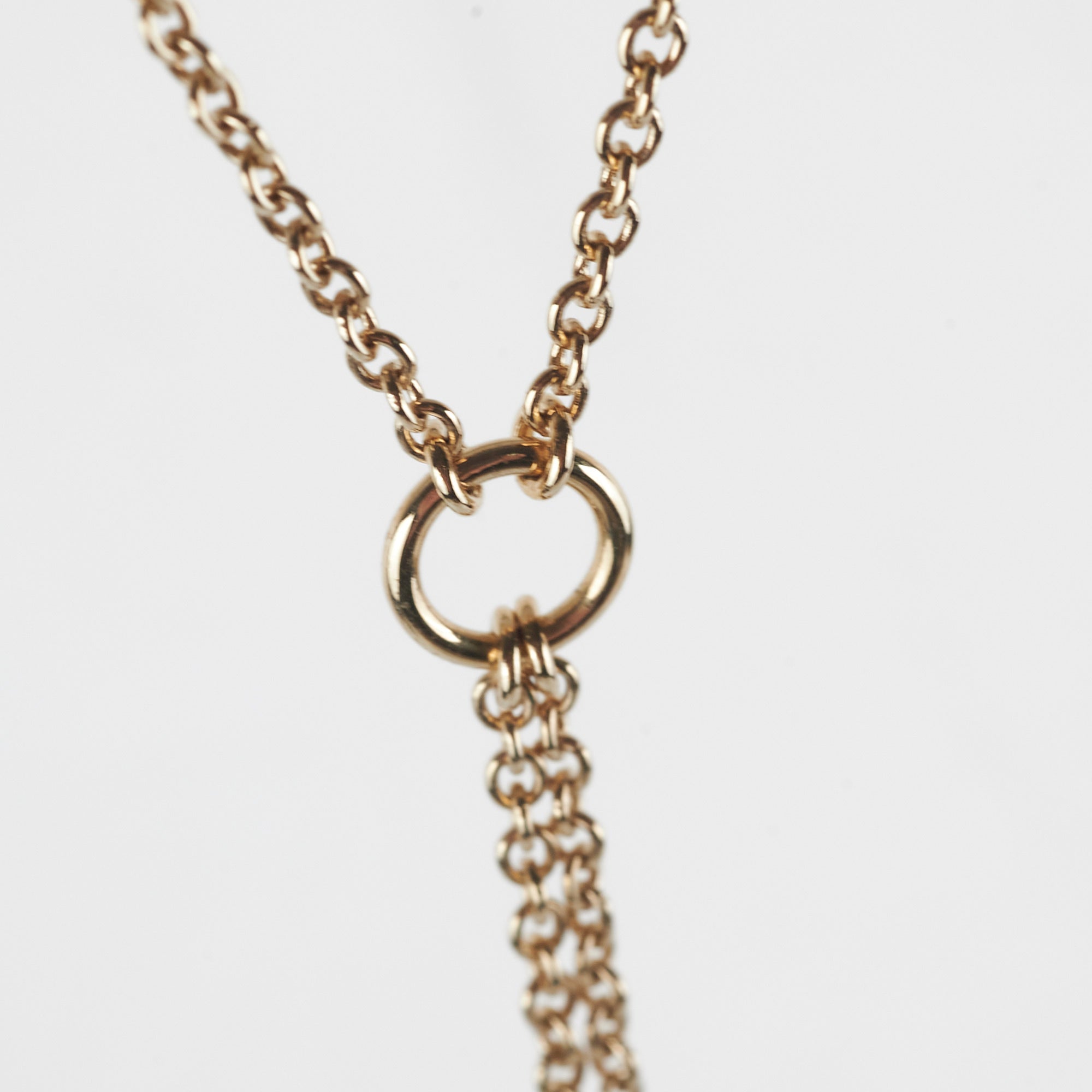 Christian Dior CD Gold Rhinestone Pearl Drop Necklace Costume Jewellery