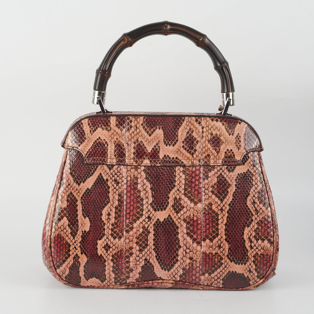 Gucci Lady Lock Python Bamboo Top Handle