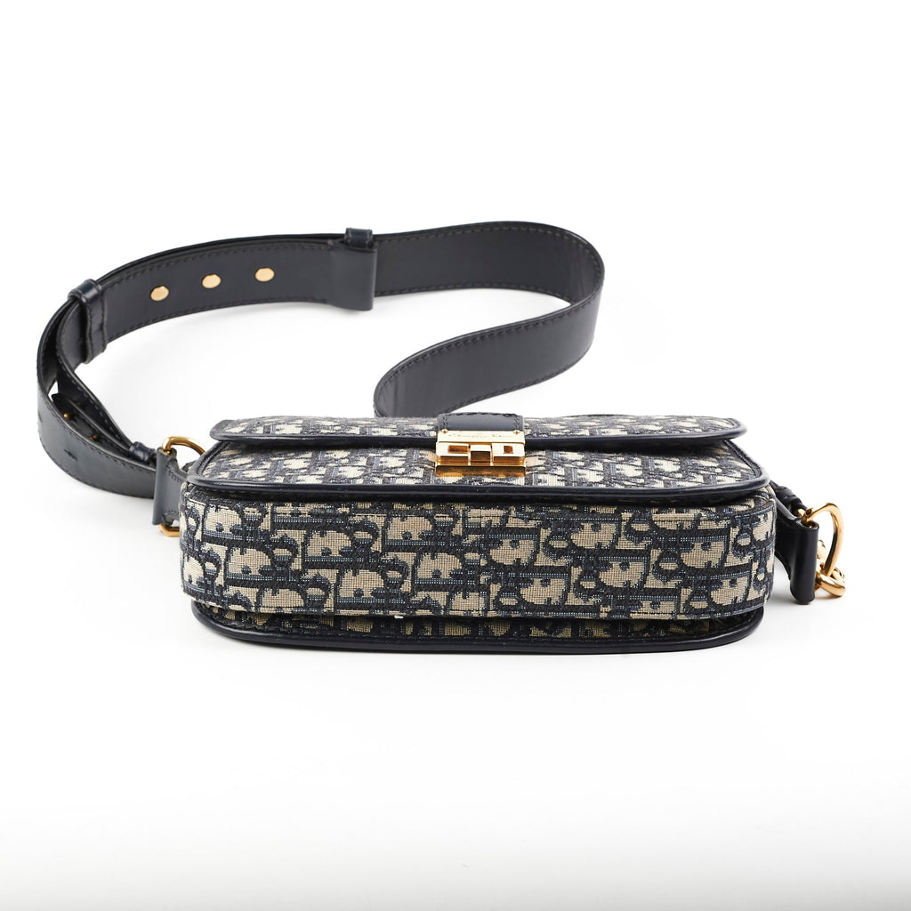 Christian Dior Totter Flap Navy Oblique Crossbody