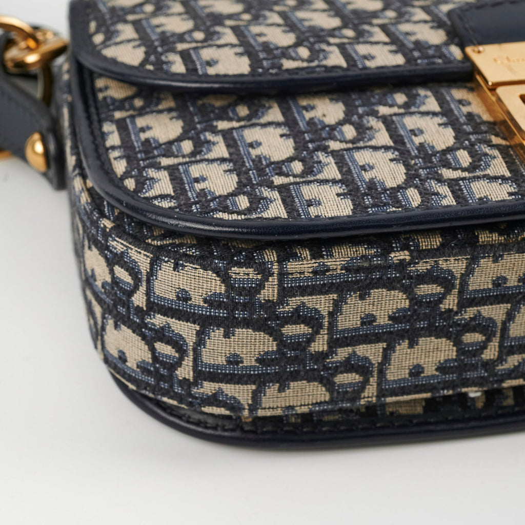 Christian Dior Totter Flap Navy Oblique Crossbody