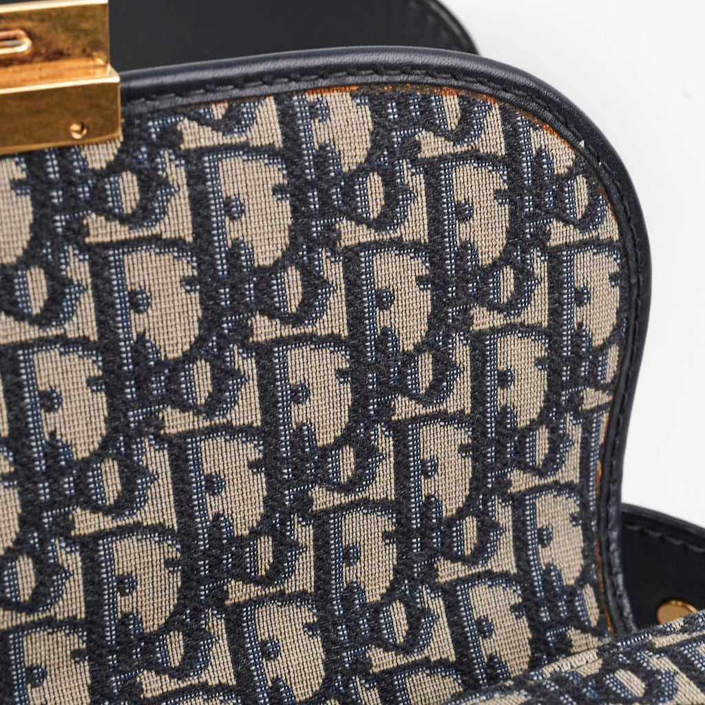 Christian Dior Totter Flap Navy Oblique Crossbody