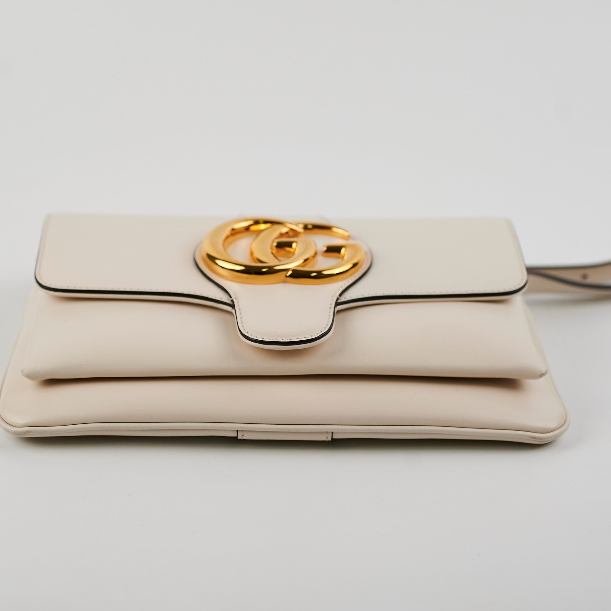 Gucci Arli Leather Cream Crossbody Bag