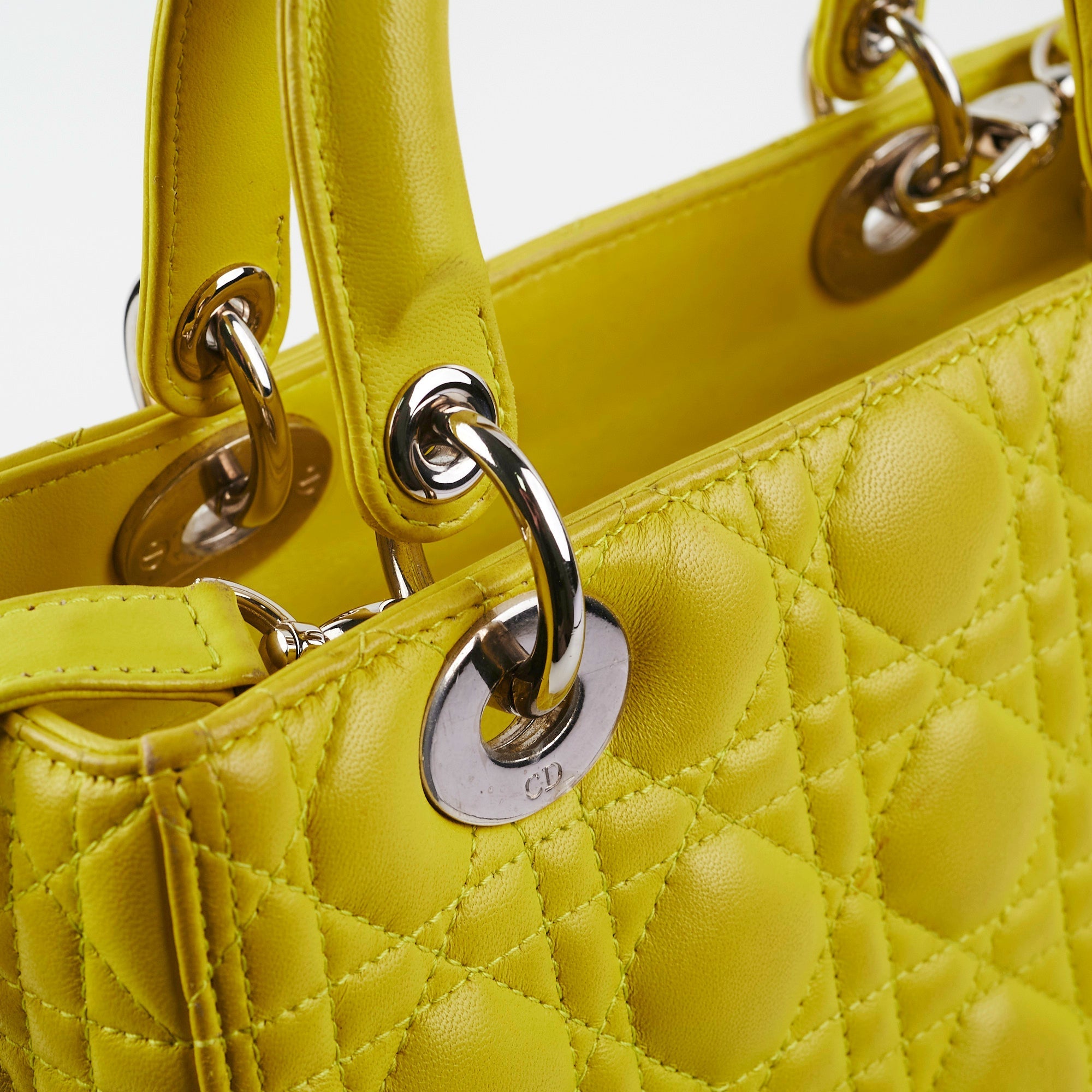 Christian Dior Lady Dior Medium Yellow
