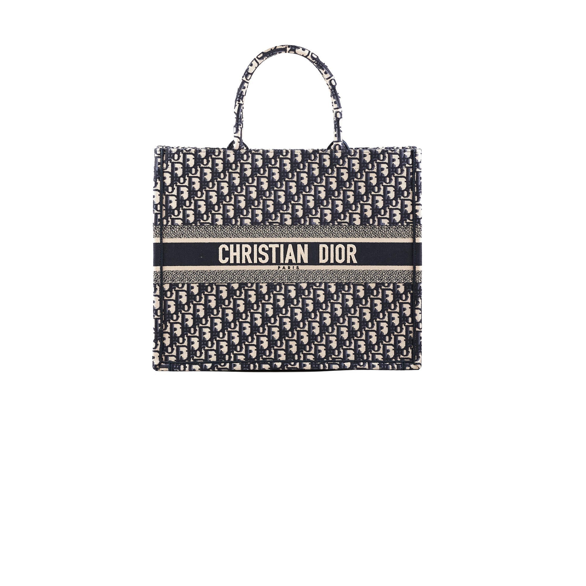 Christian Dior Book Tote Large Oblique Navy
