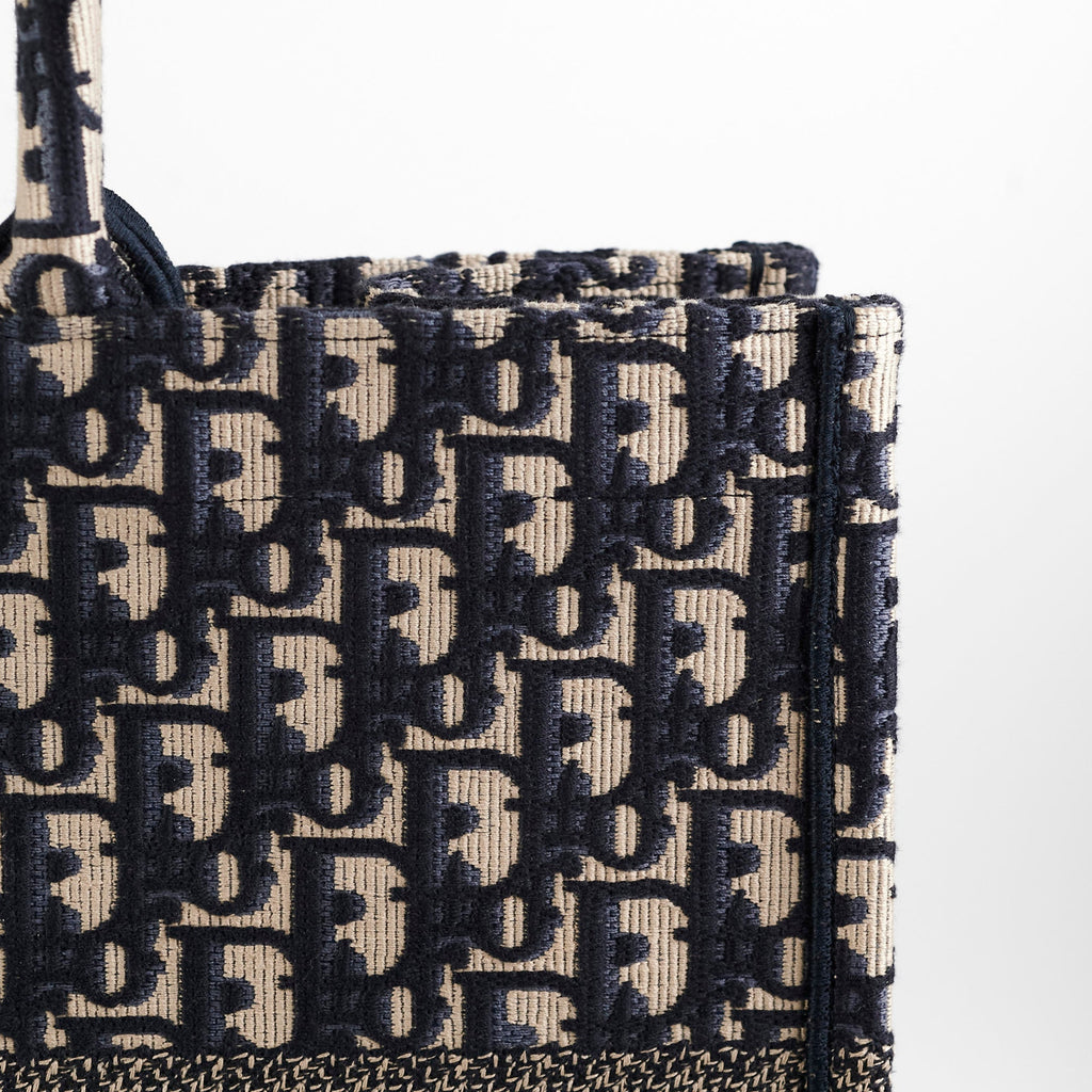 Christian Dior Book Tote Large Oblique Navy