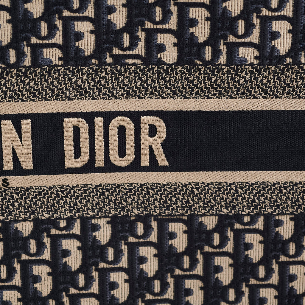 Christian Dior Book Tote Large Oblique Navy