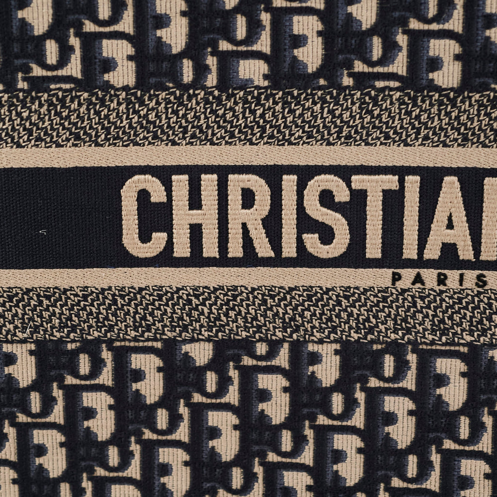 Christian Dior Book Tote Large Oblique Navy
