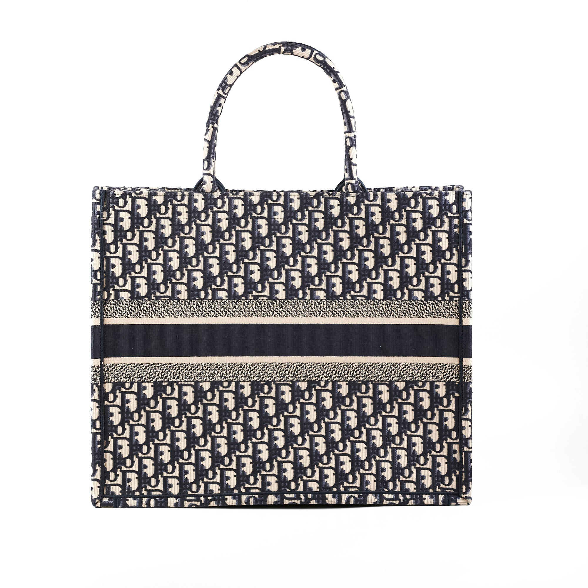 Christian Dior Book Tote Large Oblique Navy