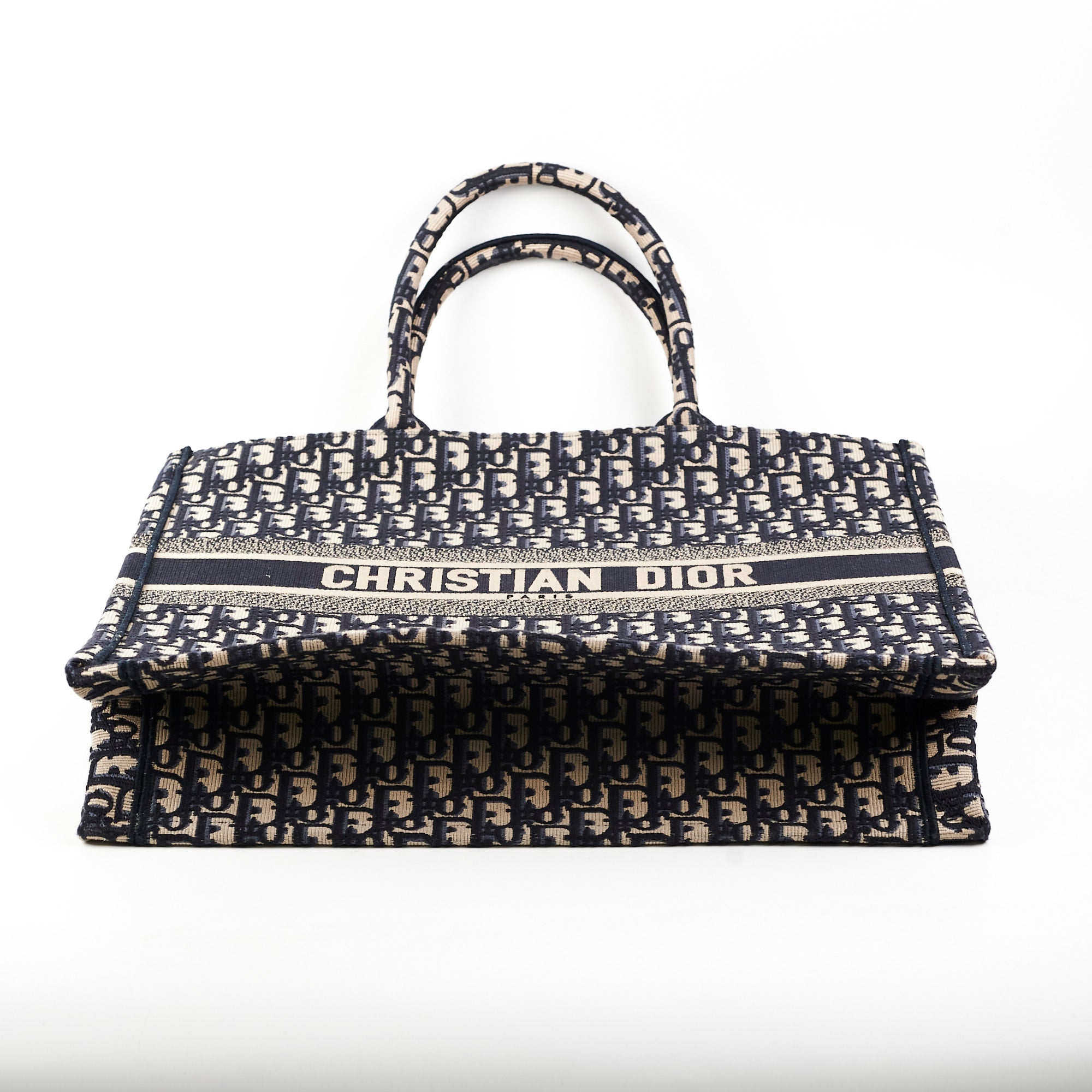 Christian Dior Book Tote Large Oblique Navy
