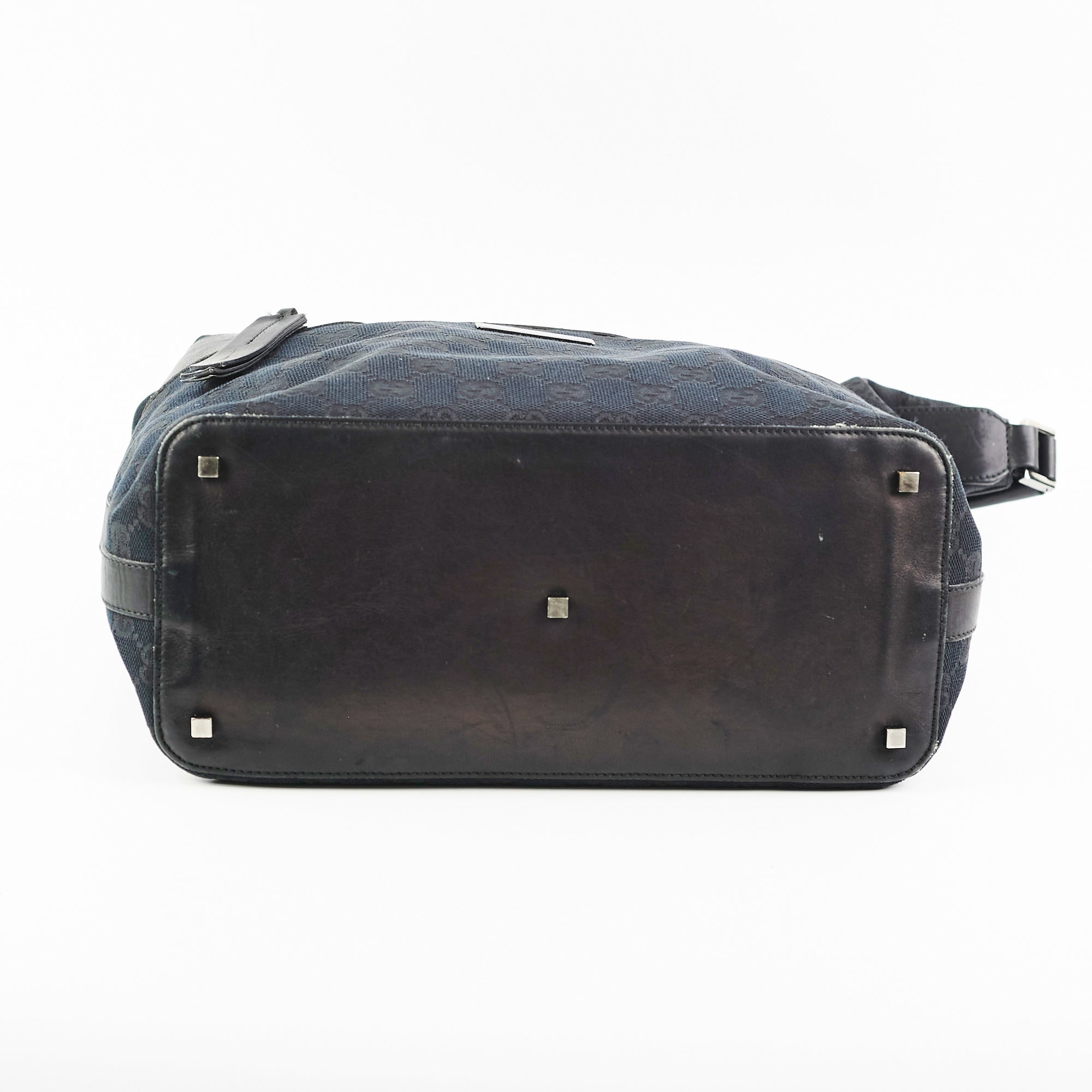 Gucci Vintage GG Canvas Black Shoulder Bag