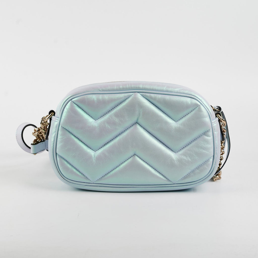 Gucci Marmont Camera Bag Iridescent Blue Small