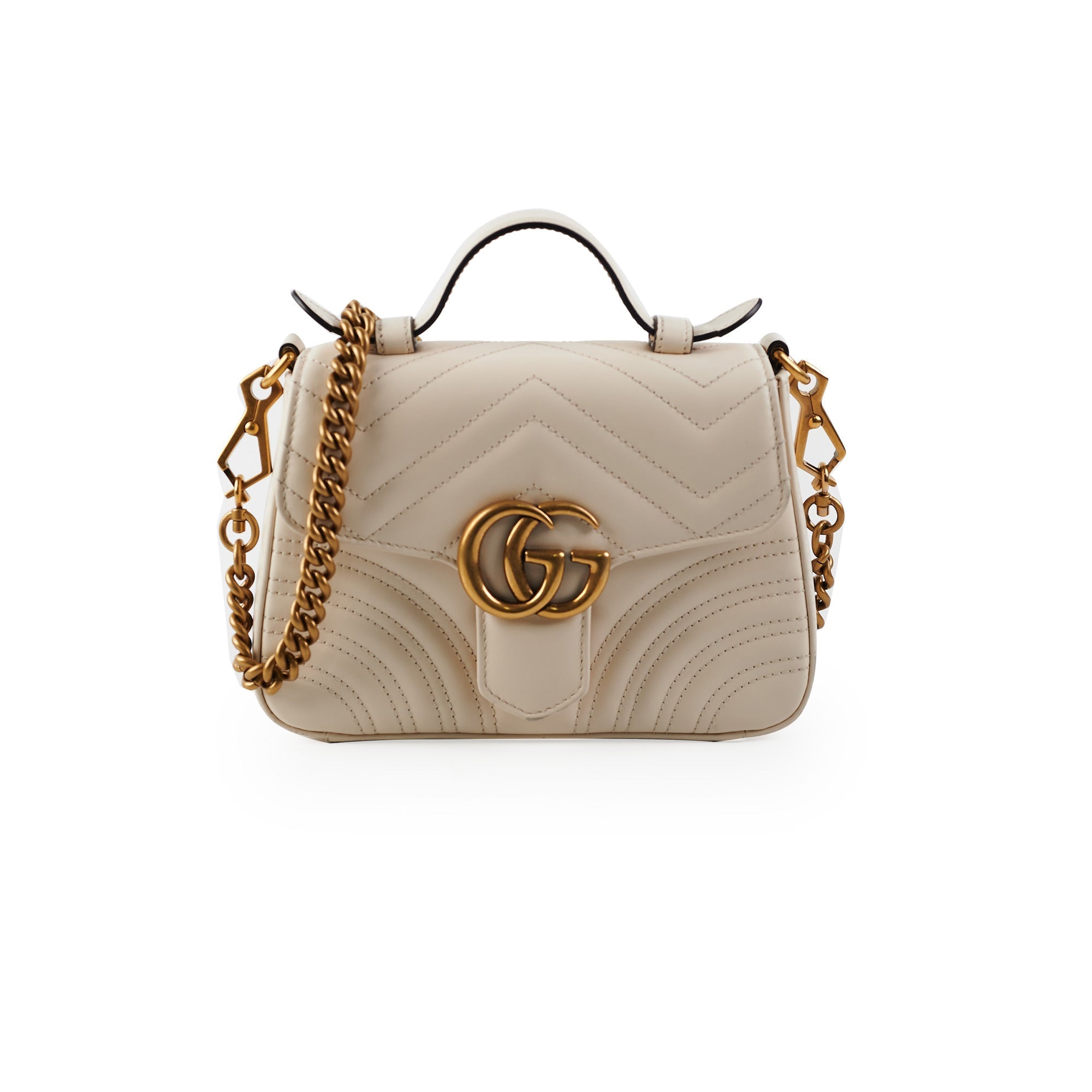 Gucci GG Marmont Mini Top Handle White