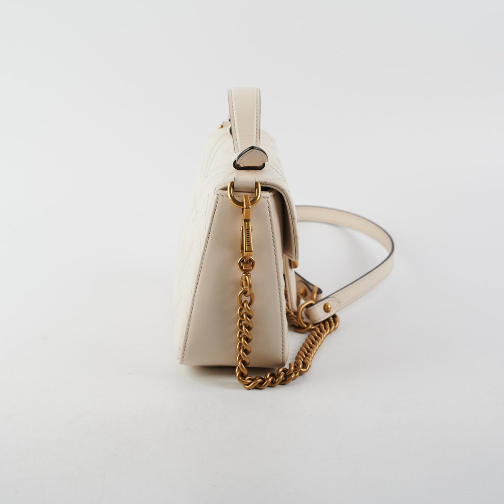 Gucci GG Marmont Mini Top Handle White