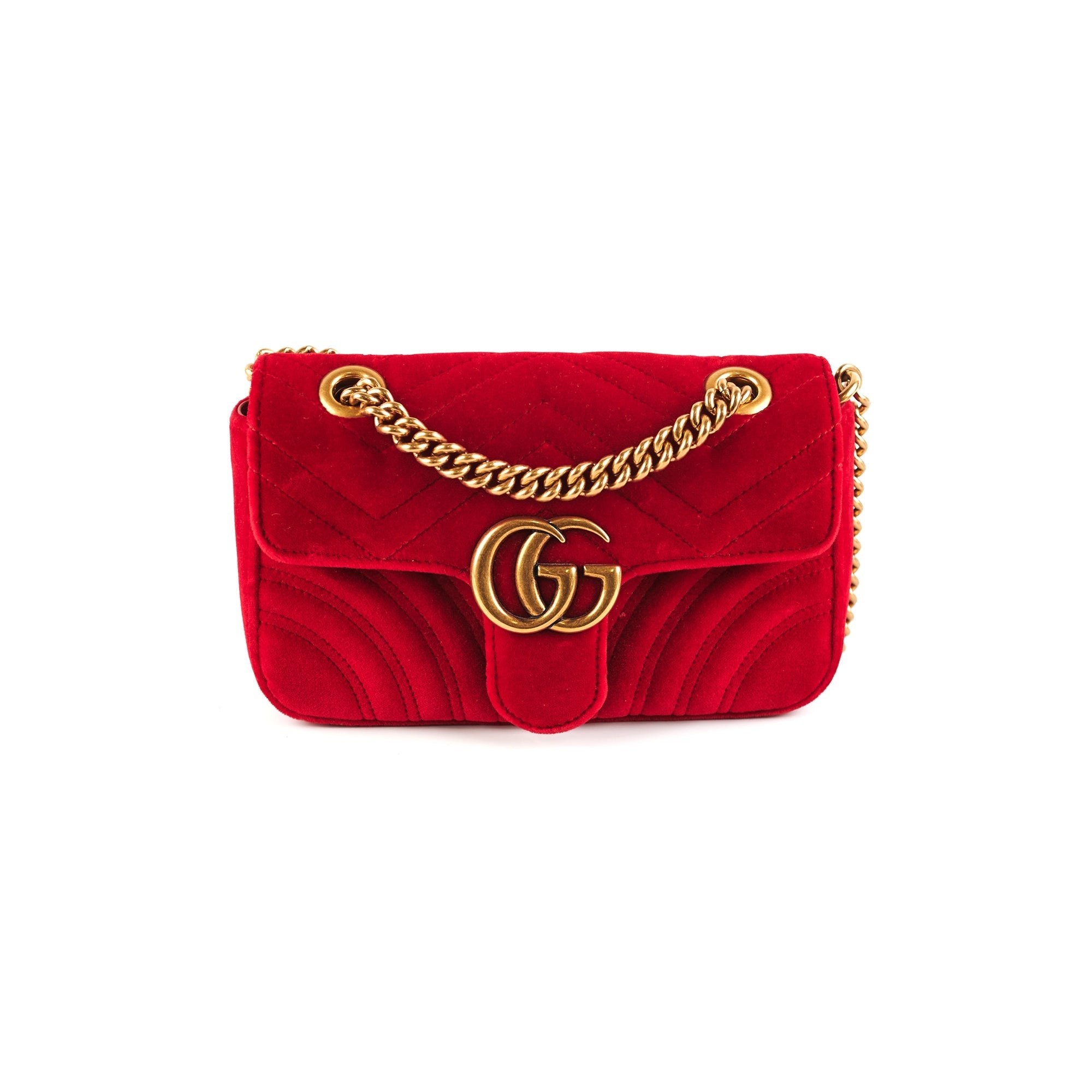 Gucci Mini Marmont Velvet Red