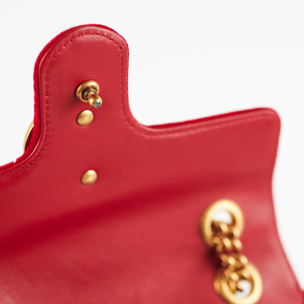 Gucci Mini Marmont Velvet Red