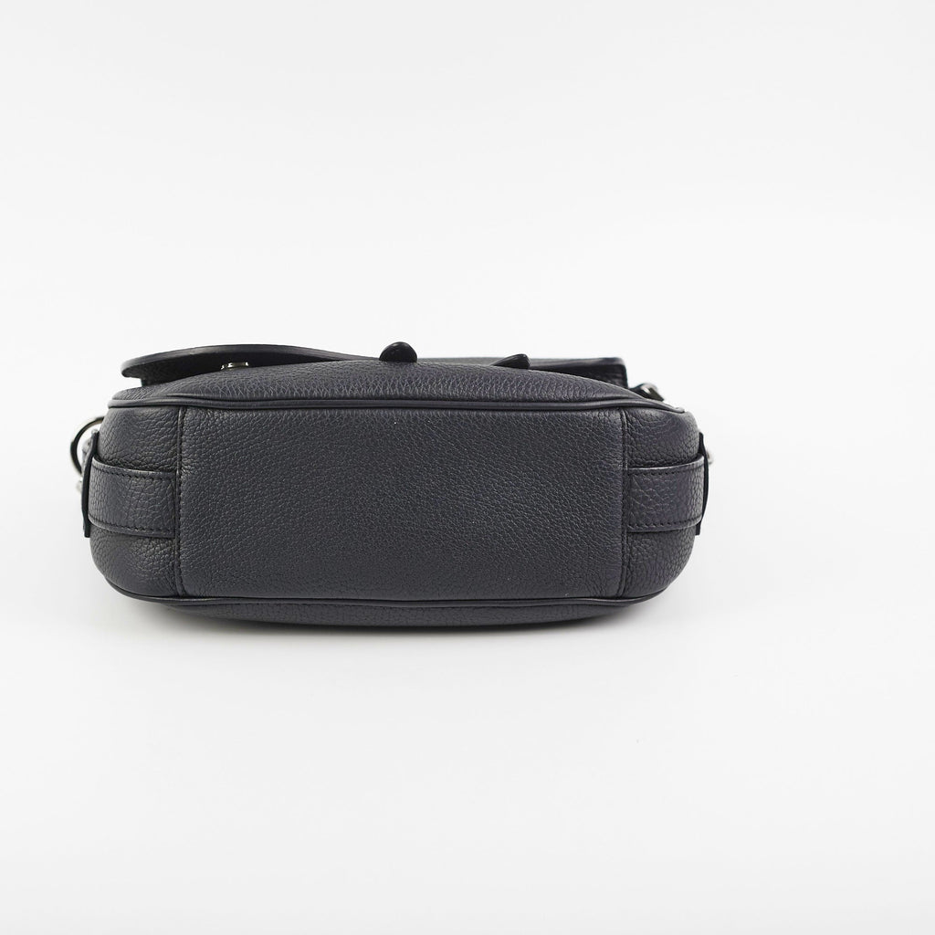 Christian Dior Soft Saddle Mini Black Grained Calfskin Bag