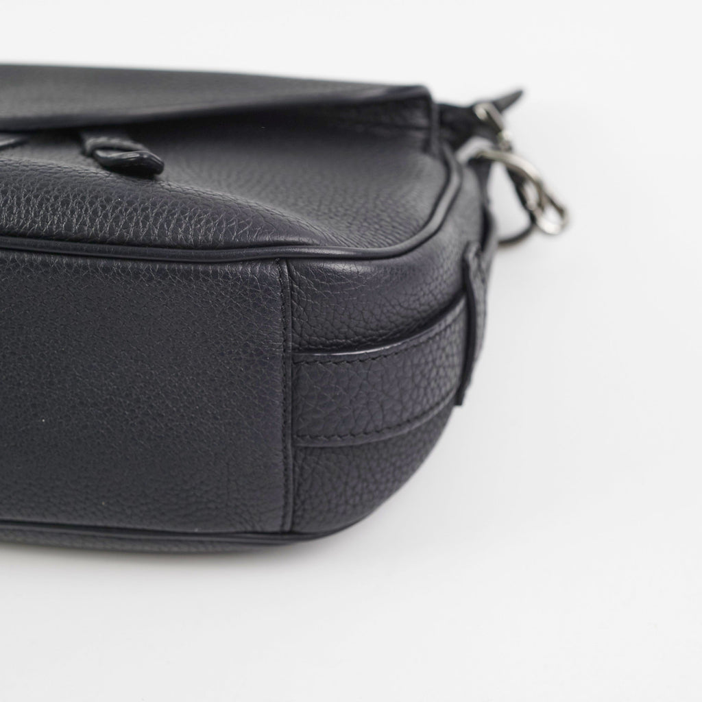 Christian Dior Soft Saddle Mini Black Grained Calfskin Bag