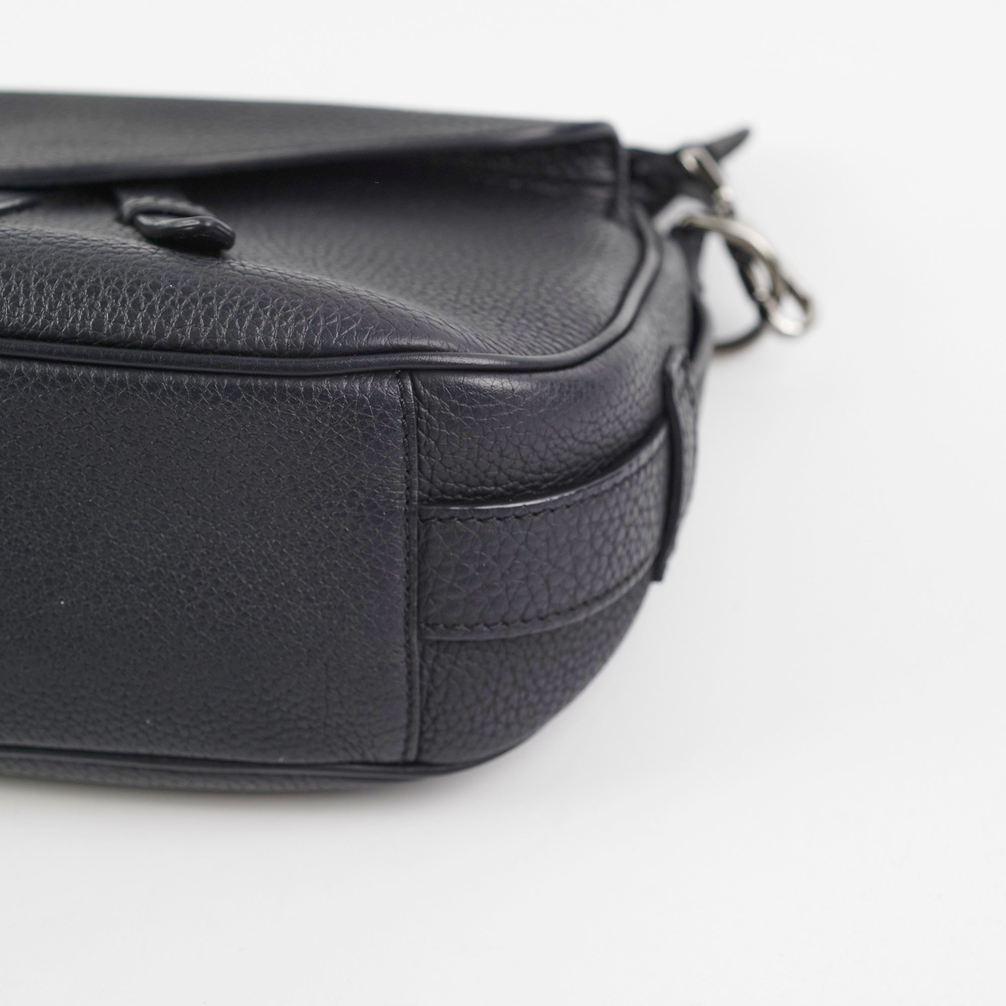 Christian Dior Soft Saddle Mini Black Grained Calfskin Bag