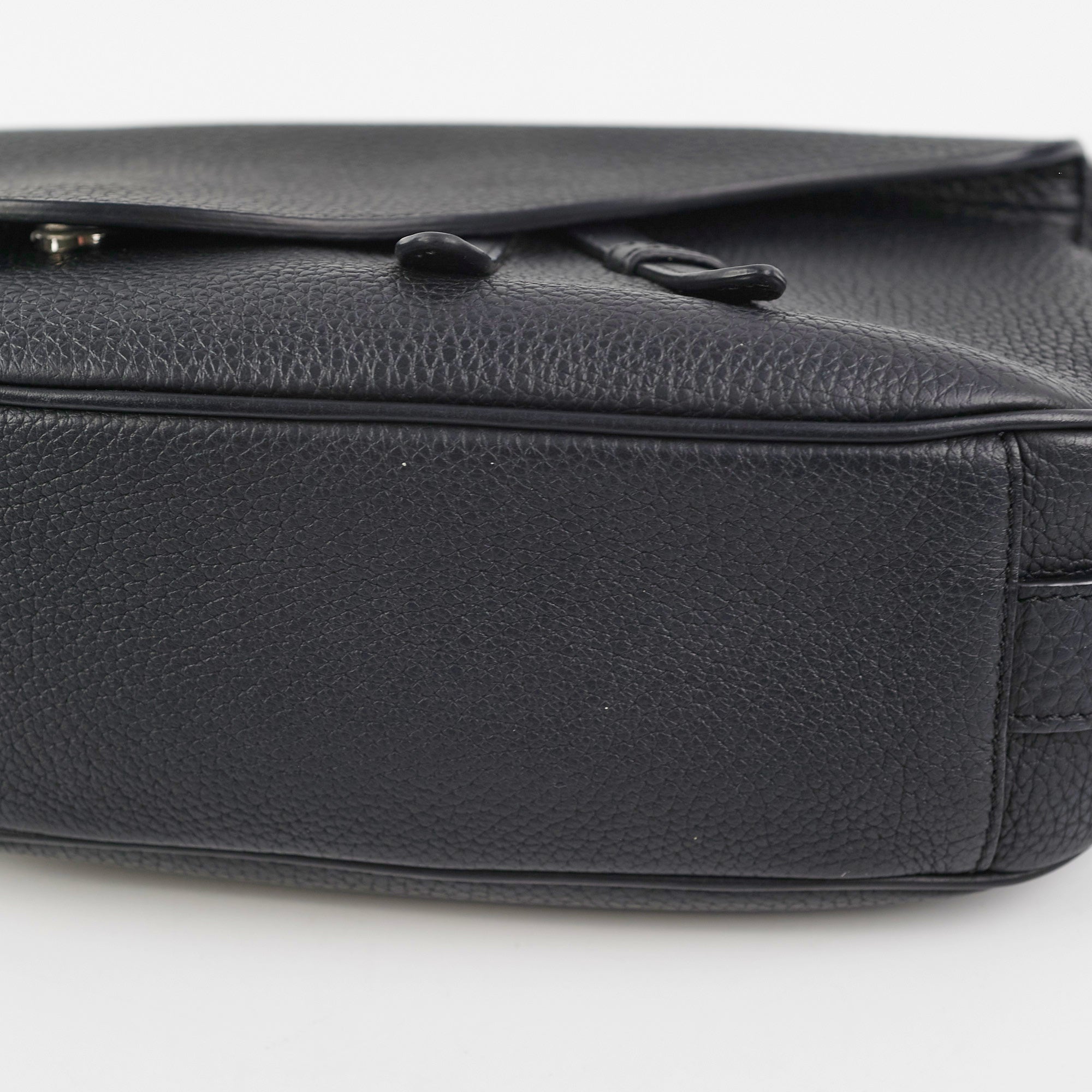 Christian Dior Soft Saddle Mini Black Grained Calfskin Bag
