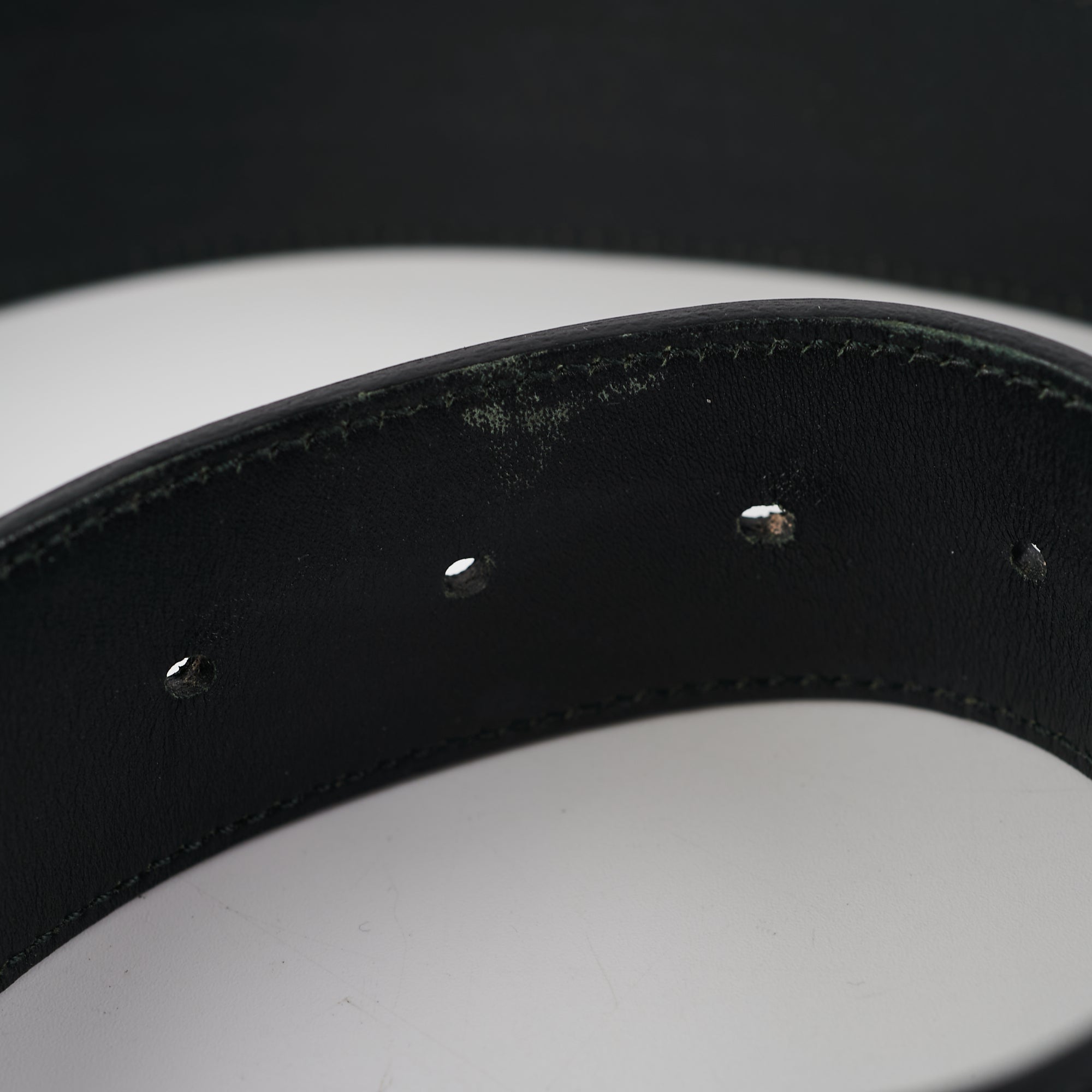 Saint Laurent Black Patent YSL Gold Enamel Buckle Belt