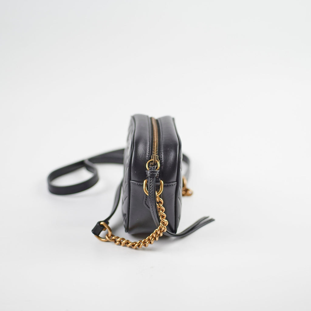 Gucci Marmont Matelass� Mini Bag in Black Leather