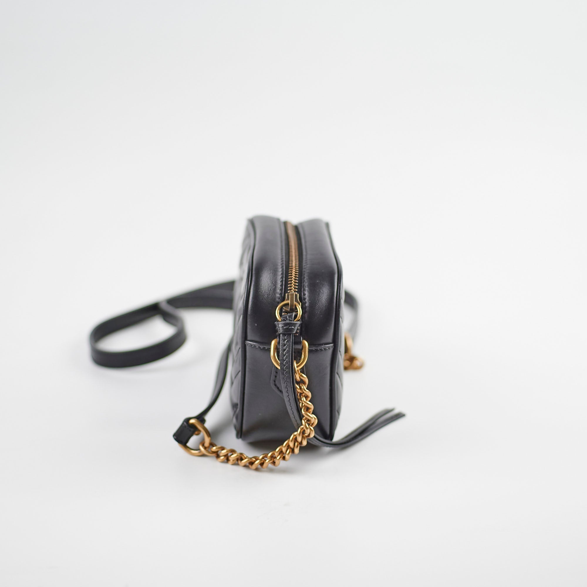 Gucci Marmont Matelass� Mini Bag in Black Leather