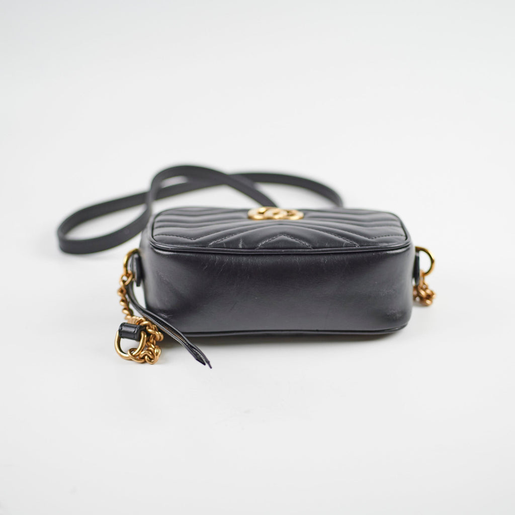 Gucci Marmont Matelass� Mini Bag in Black Leather