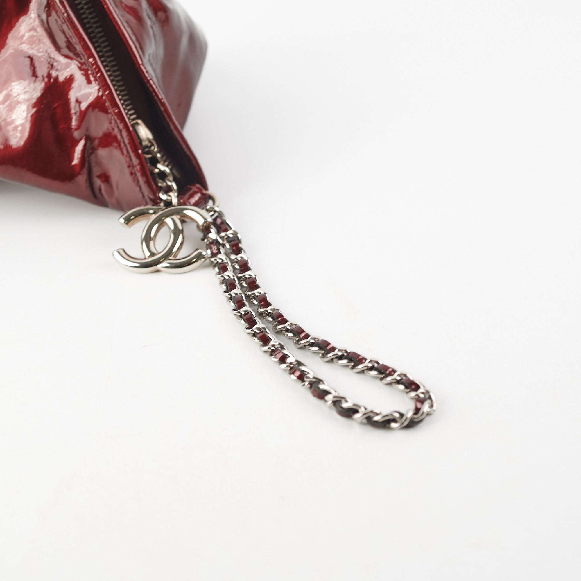Chanel Fortune Cookie Clutch Patent Crimson
