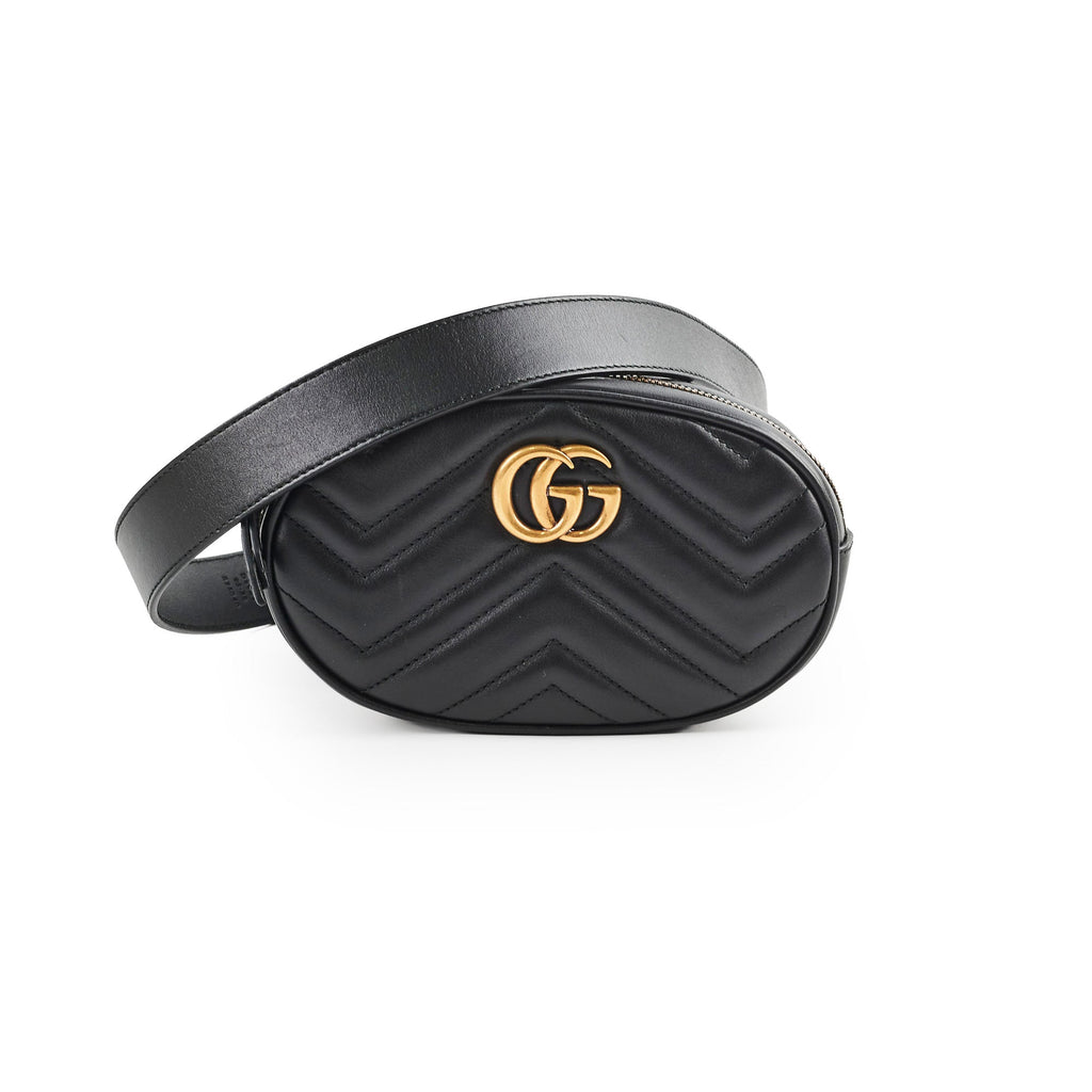 Gucci Matelass� Mini GG Marmont Black Belt Bag