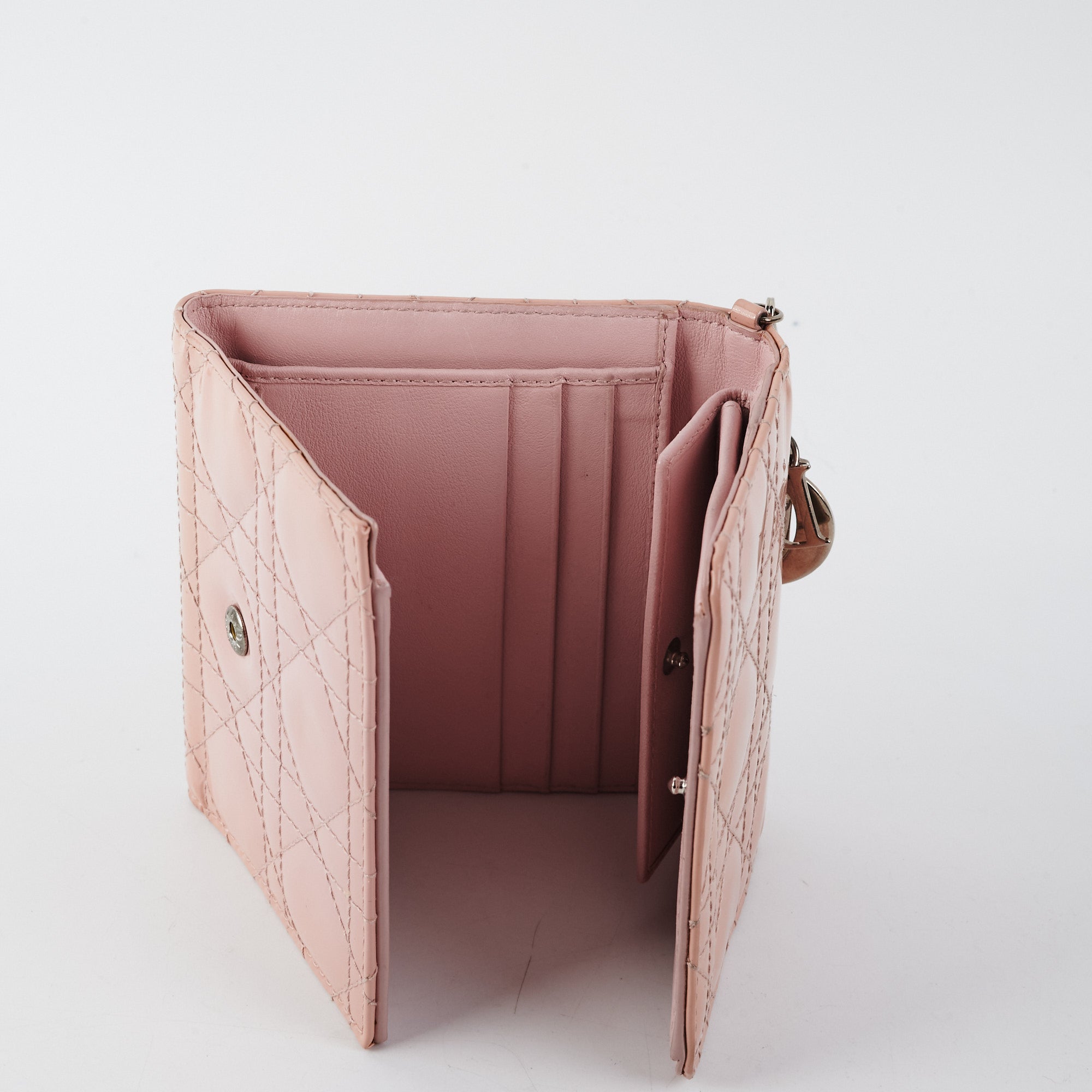 Dior Mini Lady Dior Wallet Pink
