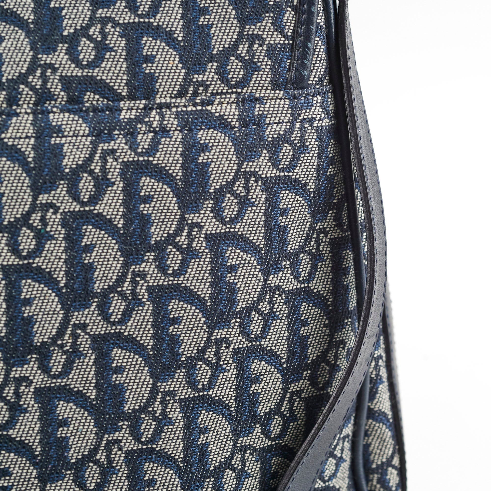 Christian Dior Canvas Vintage Navy Oblique Flap Side Carry 2004