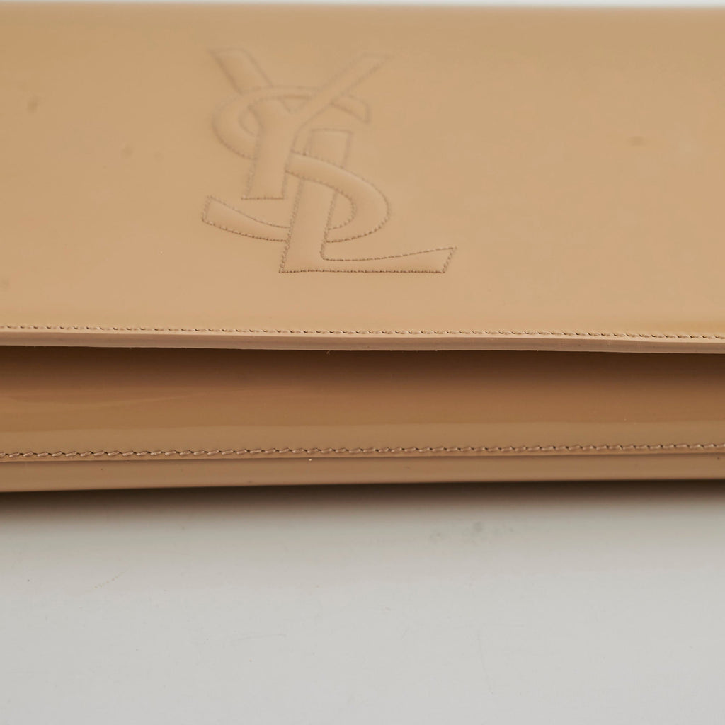 Saint Laurent Clutch Large Patent Clutch Beige
