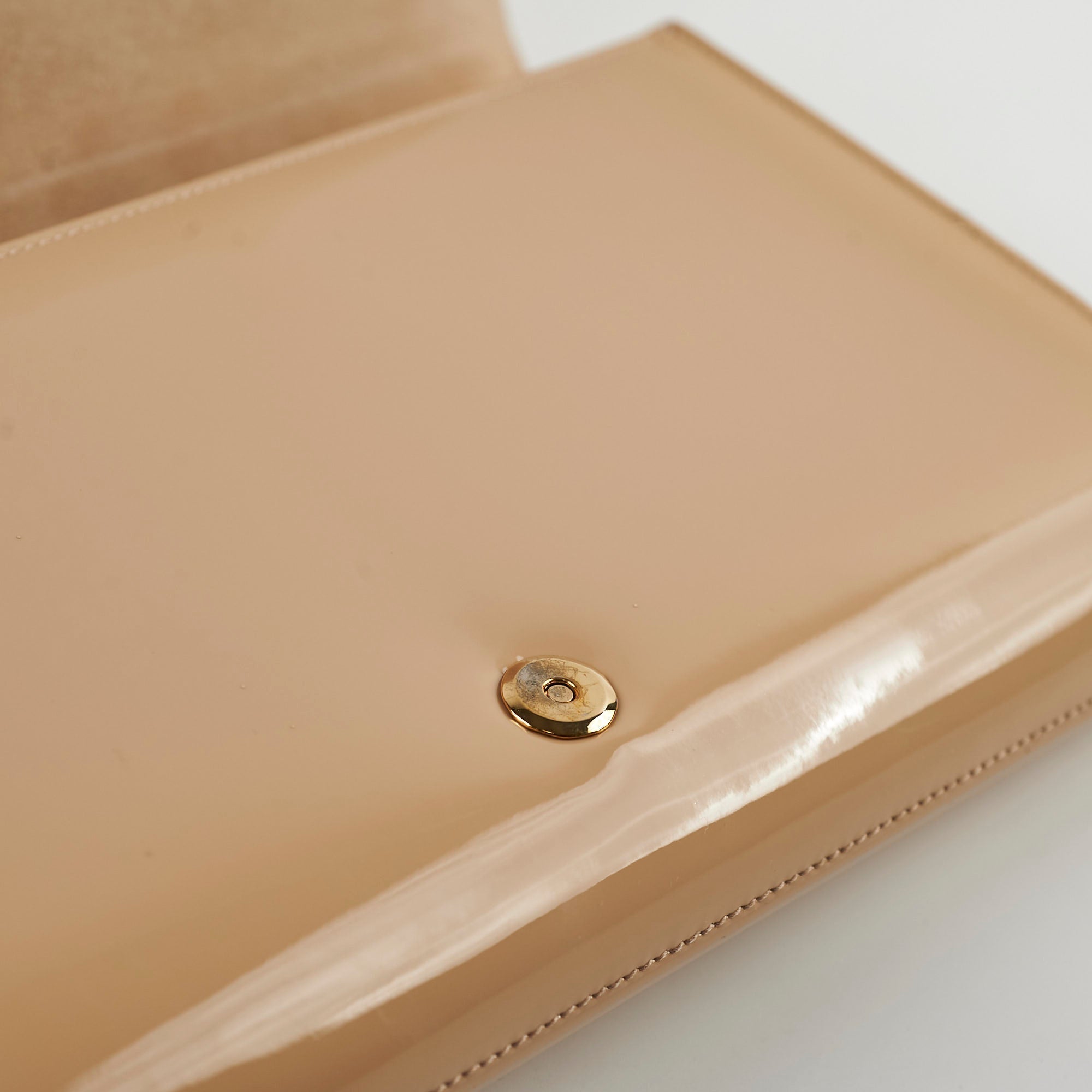 Saint Laurent Clutch Large Patent Clutch Beige