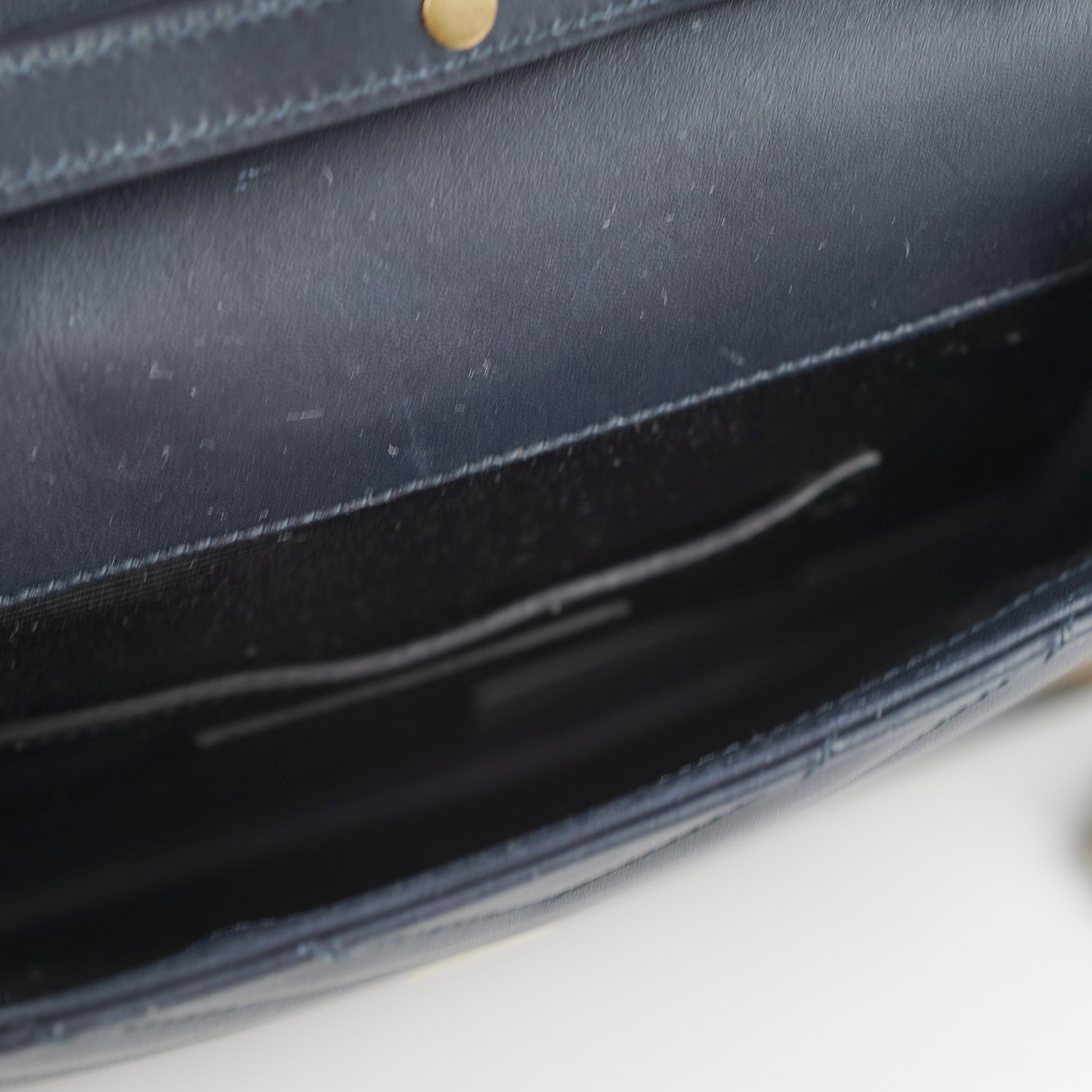 Saint Laurent Clutch with Detachable Chain Navy