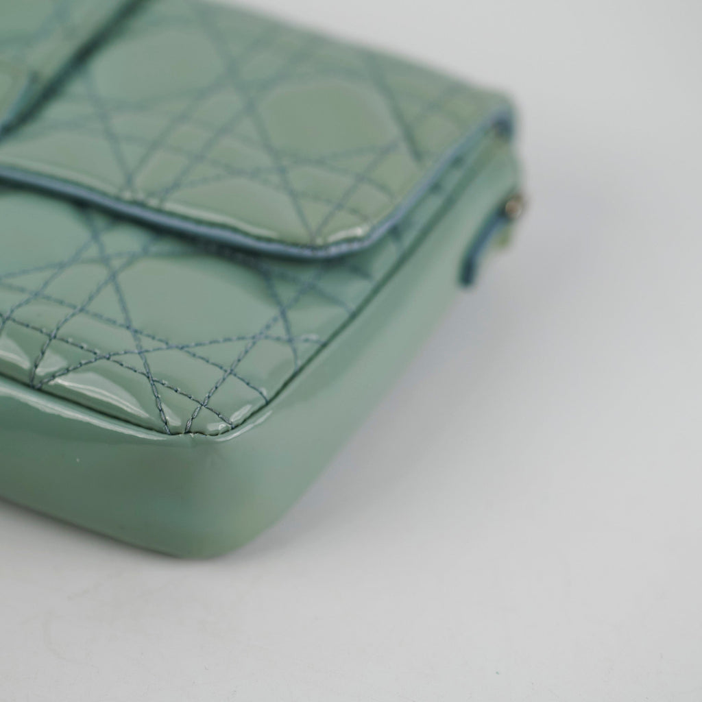 Christian Dior Lock Pouch Blue Patent