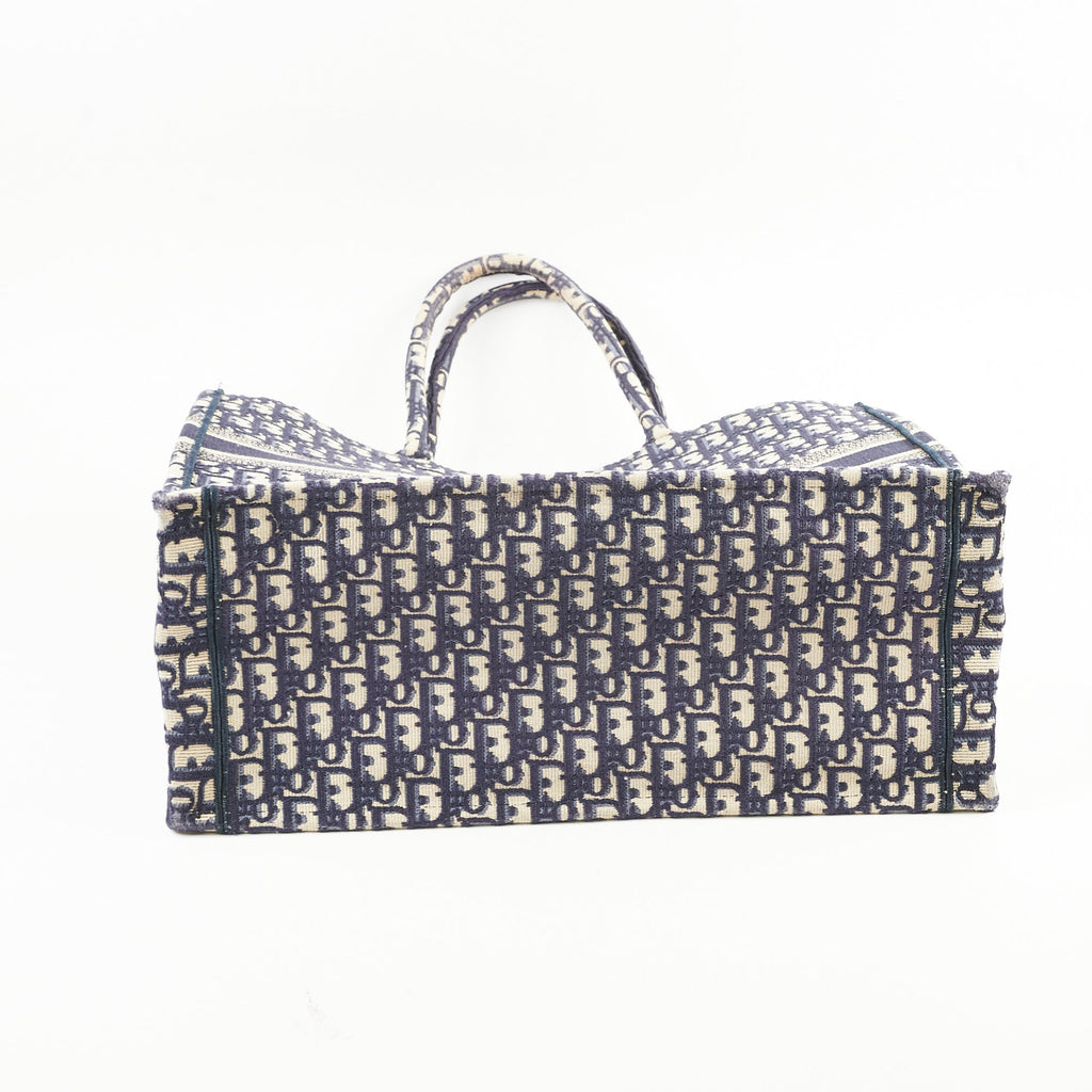 Christian Dior Book Tote Large Oblique Navy
