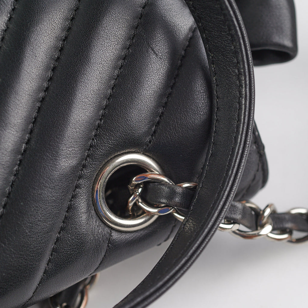 Chanel Chevron Large Urban Spirit Backpack Black