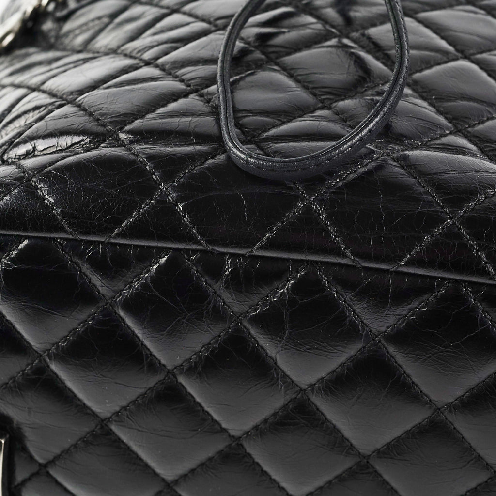 Chanel Black Distressed Calfskin Backpack