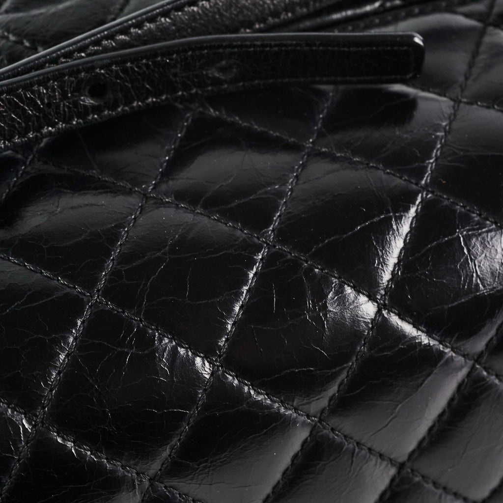 Chanel Black Distressed Calfskin Backpack