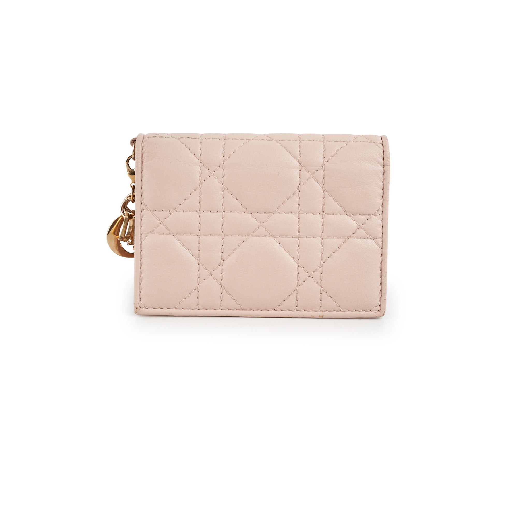Christian Dior Cannage  Holder Pink Lambskin