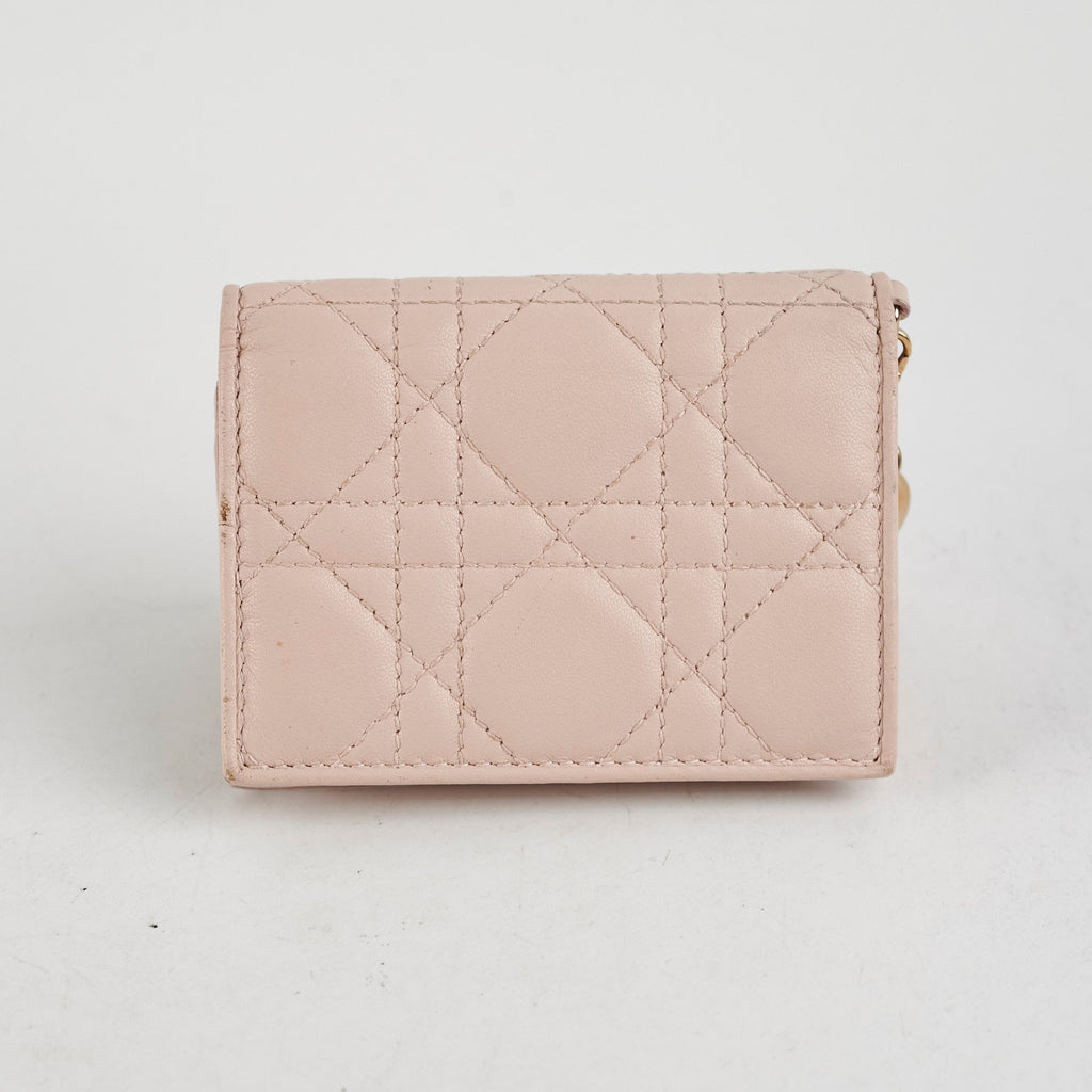 Christian Dior Cannage  Holder Pink Lambskin